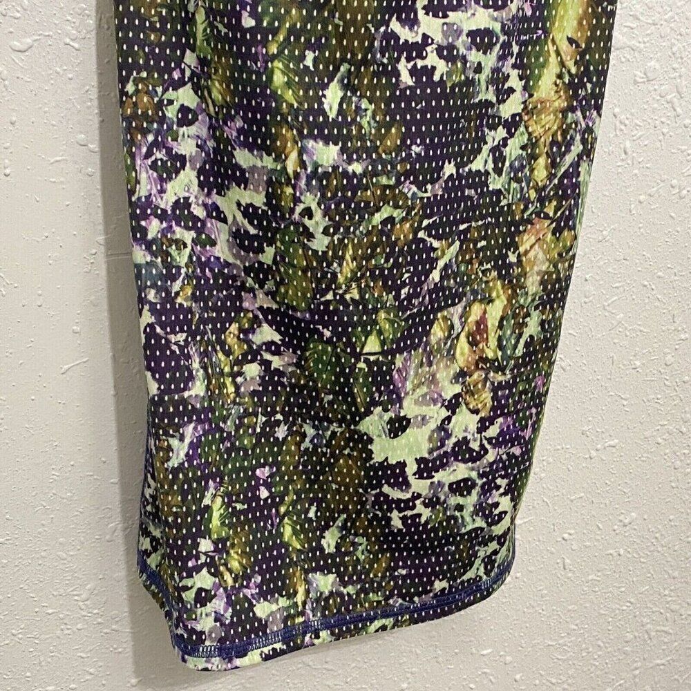 Lululemon Dancing Warrior Tank Top Womens 2 Floral Print Green Shelf Bra Active - Picture 3 of 9